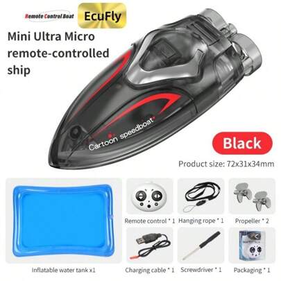 RC Boat, Mini Stunt Waterproof Remote Control Submarine, 360° Flips, LED Lights, Auto Power-Off When Out Of Water, Includes Inflatable Pool, Fun Water Toy For Indoors & Outdoors, Holiday Gift For Him Or Her.