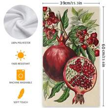 2 件装石榴厨房毛巾套装 - 超细纤维洗碗巾，用于擦干碗碟、烹饪和烘焙 - 现代设计洗碗布，可机洗，吸水茶巾，适用于乔迁和清洁、厨房餐厅装饰、派对装饰、家居装饰