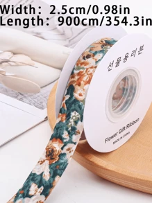 1pc Tranh mực sang trọng in ruy băng nơ hoa gói quà tặng vật dụng' - Nhiều màu - Xem 8