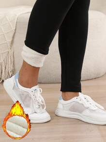 1pc Women's Winter Thermal Lined Leggings High Waist Slim Fit Warm Leggings