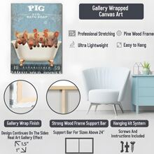 1Pc Framed Pig Canvas Painting Wall Art Poster  Canvas Print Poster Artwork Wall Art Painting  Decorative Painting Living Room Home Decor