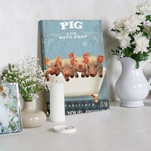 1Pc Framed Pig Canvas Painting Wall Art Poster  Canvas Print Poster Artwork Wall Art Painting  Decorative Painting Living Room Home Decor