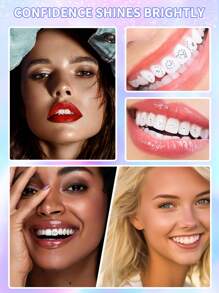 novani Kit de gemas dentales de moda, joyas para dientes con cristales brillantes para decoración DIY, kit de inicio de gemas dentales