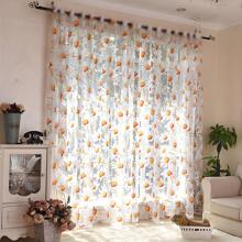 1pc Yellow Sunflower Sheer Curtain Panel, Suitable For Living Room, Bedroom, Kitchen, Can Be Used As Blinds Or Curtains - Multicolor - View 4