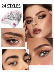 Set de 72 piezas/48 piezas/24 piezas de Plantillas de cejas, Asistente de cejas, Molde de conformador de cejas, Kit de belleza, Kit de modelador de maquillaje, Kit de belleza de cejas, 24 estilos de plantillas de cejas, Herramientas de maquillaje de 3 minutos para mujer, Herramientas de belleza para maquillaje y estilismo de cejas, y Kits de plantillas de cejas para principiantes y profesionales.
