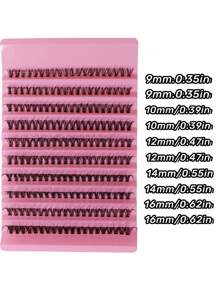 200pcs/10 Rows European And American Hot Melt 40D 50D False Eyelashes, Mixed C Curl And D Curl Thick Segmented Individual Cluster Lashes - DD - View 5