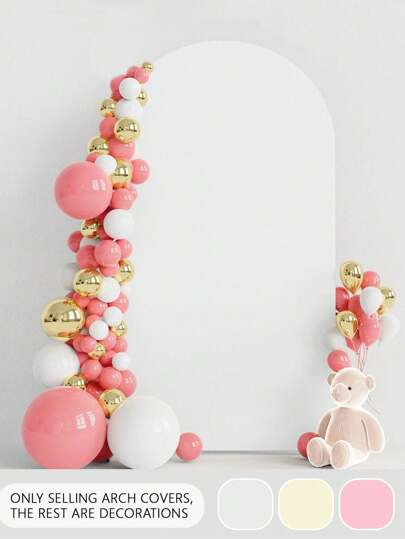 1pc Arch-Shaped Backdrop, Solid Color Double-Sided Photography Background For Wedding, Birthday Party Decoration Best Gifts