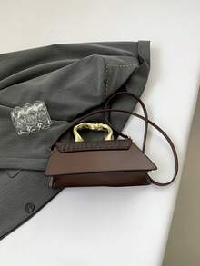 Túi xách nữ họa tiết cá sấu mới 2024, Túi tote thiết kế cao cấp, Túi đeo vai & đeo chéo bằng da PU, Mùa thu/Đông - Cà phê nâu - Xem 7