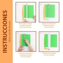 Guillotina Deslizante Cizalla Regla Plastico Cortadora Papel Carta Foto Tarjeta Util Vmingo Mexico - Negro - Ver 6