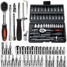 46pcs Ultimate Automated Mechanical Tool Kit - Advanced Ratchet Torque Wrench And Various Screwdriver Sets - Ultra Portable All-In-One Solution For Car, Bicycle, And Motorcycle Maintenance,Tools For Men - Multicolor - View 3
