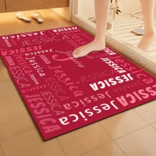 1pc Silica Gel Anti-Slip Bath Mat, Super Absorbent Quick Dry Soft Shower Rug, Machine Washable, Suitable For Bathroom & Bedroom, Home Bathroom Carpet, Kitchen & Laundry Rug, Bathroom Quick Dry Foot Mat, Shower Tub Outdoor Doormat, Vanity Mat, Entryway Mat, Bathtub Mat, Anti-Slip & Durable, Shower Room Accessories, Toilet Mat, Home Decor Carpet - Style D - View 4