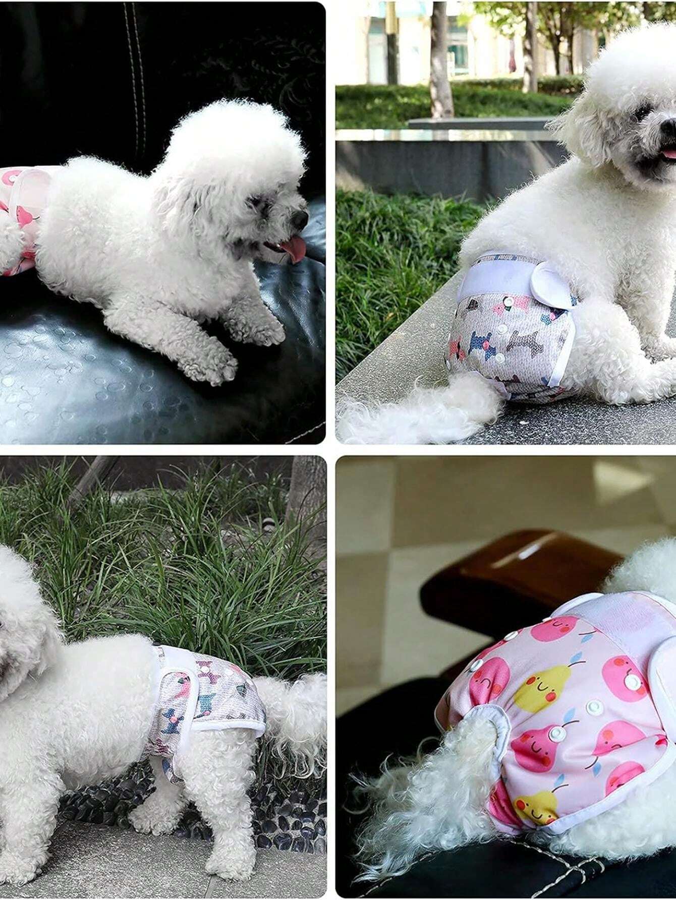 1pc Washable Female Dog Sanitary Pants, Reusable Dog Diapers