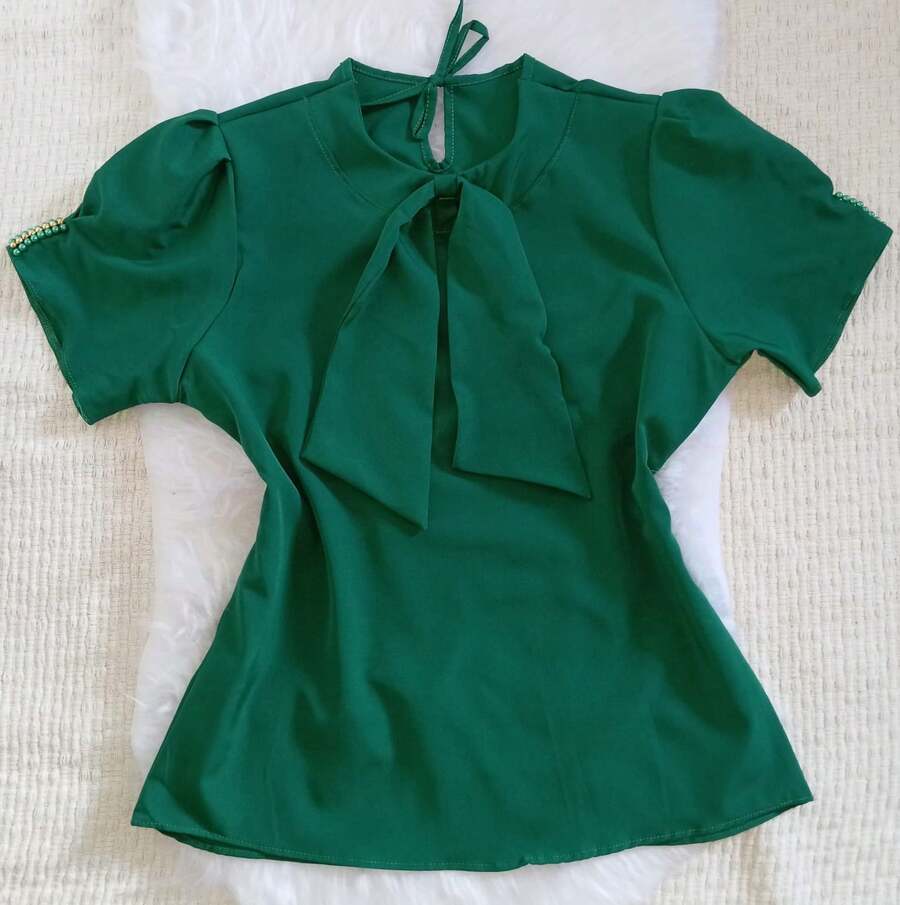 Women Blouses - Màu xanh lá cây đậm - Xem 1