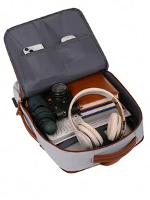 1 Balo du lịch đa chức năng thời trang có thể gấp lại được với thiết kế quai đeo hành lý. Túi làm việc tối giản di động với nhiều ngăn. Balo đi học cá tính - Xám - Xem 7