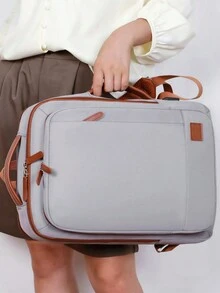 1 Balo du lịch đa chức năng thời trang có thể gấp lại được với thiết kế quai đeo hành lý. Túi làm việc tối giản di động với nhiều ngăn. Balo đi học cá tính - Xám - Xem 10