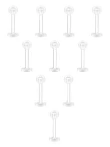 CIZME 16pcs/Set 16G Clear Acrylic Bioflex Cartilage Earrings, Lip Rings, Nose Studs, Lip Studs, Tragus Earrings, 6mm/8mm/10mm/12mm - Clear - View 7