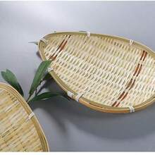 1 khay đựng trái cây/đồ ăn nhẹ bằng tre đan thủ công, giỏ nông hai màu, thích hợp cho trà, bánh ngọt, khách sạn, nhà bếp trang trại, trang trí bằng món tráng miệng và đồ ăn nhẹ - hoàn hảo cho các bữa tiệc, Giáng sinh, Halloween, Lễ tạ ơn - Màu Mù tạt vàng - Xem 6