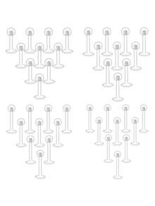 CIZME 16pcs/Set 16G Clear Acrylic Bioflex Cartilage Earrings, Lip Rings, Nose Studs, Lip Studs, Tragus Earrings, 6mm/8mm/10mm/12mm - Clear - View 6