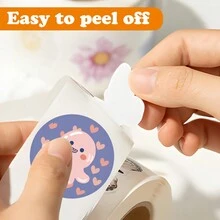 500 张动物贴纸卷乙烯基贴纸剪贴簿、日记本、笔记本电脑、保险杠、滑板、水瓶、电脑、手机、卡通动漫 - 彩色 - 查看 3