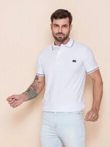 Men's Adult Cotton Polo Shirt - 白色 - 查看 4