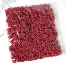144pcs Artificial Mini Foam Rose Flower Bouquet Wedding Flower Decoration Scrapbooking Fake Flowers Wreath DIY Craft Gifts, Valentine's Day, Gift Birthday Graduation