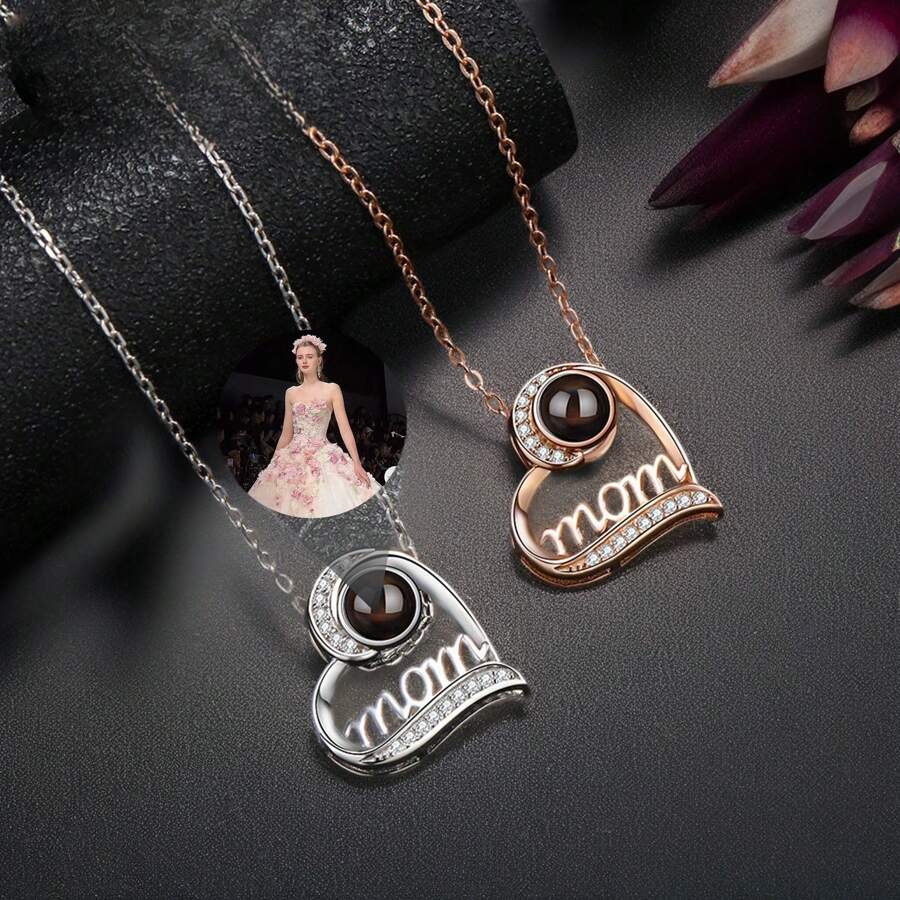 Collar con proyección nano de fotos a color personalizadas, recuerdo personalizado, regalo de recuerdo de vacaciones para mamá y la madre