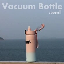 1pc 700ml/23.67oz Stainless Steel Insulated Tumbler - Multicolor - View 1