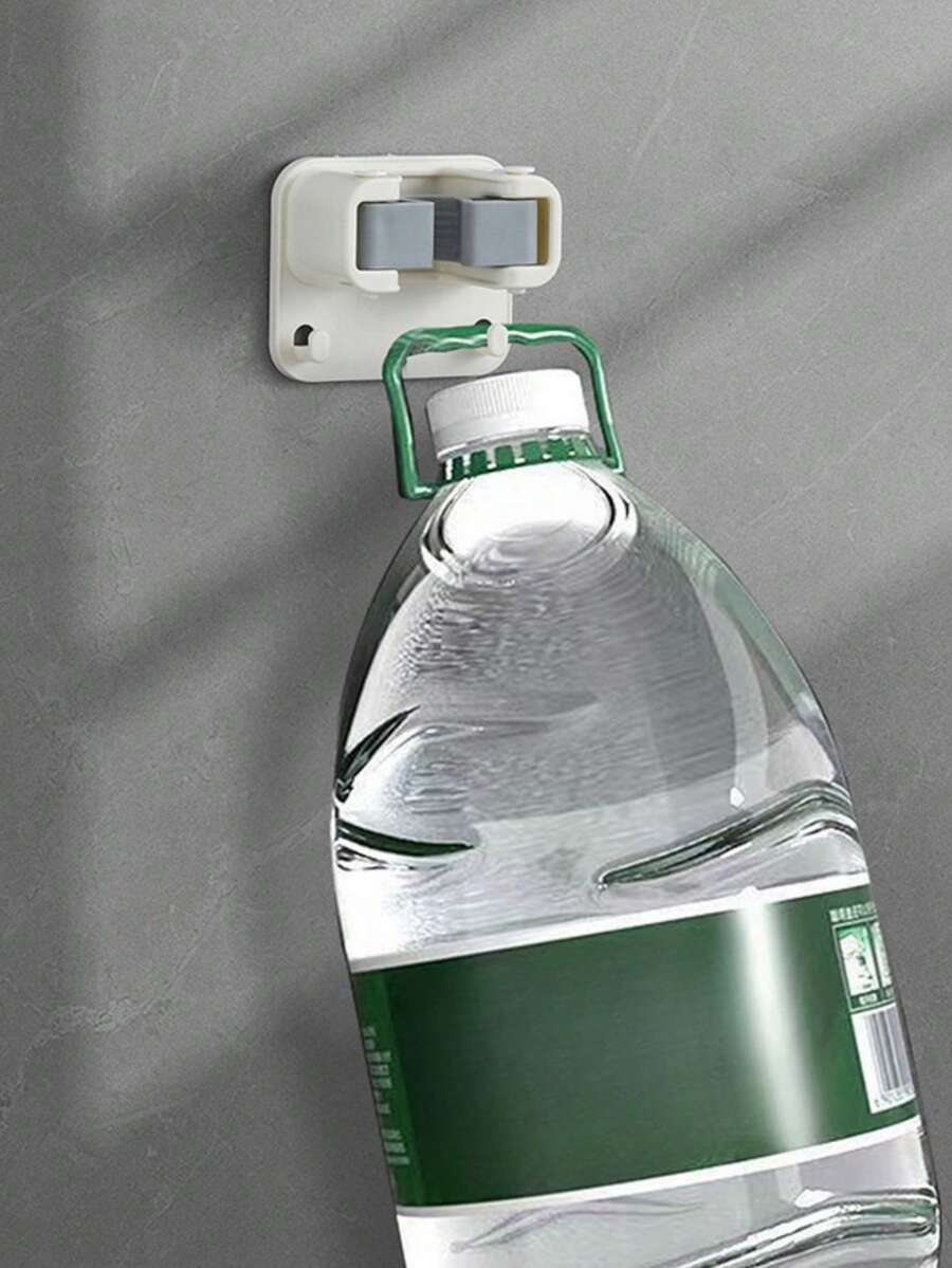 Creative Bathroom Mop Hooks, Adhesive Mop Holder Rack With Rollers, No