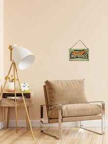 1pc, High Quality Delicious Hot Dog, Food Fast Food Restaurant Poster Decoration, Porch Wall Sign, Merchandise Poster, Wood Material Birthday