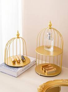 Multi-Layer Gold Tabletop Storage Rack For Collectibles, Cosmetics, Jewelry, Perfume