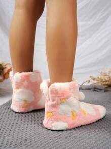 睡眠用暖足器，可穿戴加热袜子，用于床上，暖足器，冬季保持双脚温暖 - 粉色 - 查看 4