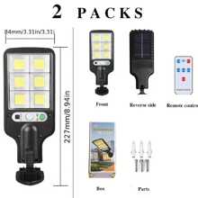 Luces solares LED de 8000 lm con sensor de movimiento para exteriores con control remoto, luces de calle solares para exteriores, impermeables, luces solares de 3 modos para patio exterior, jardín, camino y estacionamiento - 117COB - Ver 7