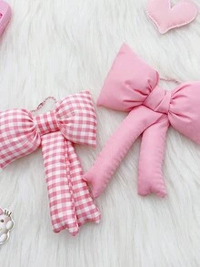 2 件女式时尚布结钥匙扣可爱女孩包包吊坠送给家人朋友女朋友节日生日圣诞节 Y2K 感恩节冬季粉色女士礼物蝴蝶结 - 粉色 - 查看 2