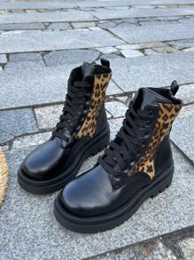 Ladies' Combat Boots Sell Well, Fashionable And Personalized Strap Elements, Motorcycle Boots - Gold - View 2