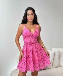 Lese Dress -Larissa - 玫紅色 - 查看 3