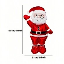 Balão Metalizado de Papai Noel e Homem de Gengibre Tamanho Grande de 155cm, Decoração de Natal, Suprimentos para Festa de Ano Novo