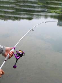 SOUGAYILANG 基础款/轻量便携两节鱼竿 1.8 米/6 英尺耐用碳素鱼竿，抛投式旋转美观鱼竿，带 EVA 手柄，适合旅行钓鲈鱼、鲤鱼、圣诞节、感恩节淡水鱼竿 - 白色 - 查看 7