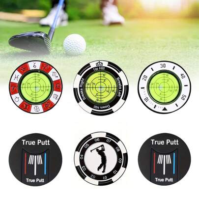 1 pieza Vara de alineación de golf, bolígrafo marcador de bola de golf magnético con nivel como accesorio de golf para hombres y mujeres