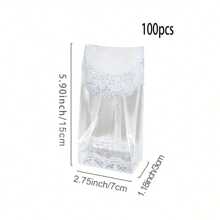 50pcs/Set Transparent Food/Candy/Cake Plastic Self-Sealing Bags, 5.9in X 2.75in