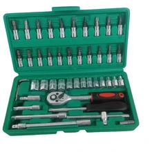 46pcs Upgraded Industrial Portable Socket Wrench Set, Multi-Function Ratchet Torque Wrench And Screwdriver With Tool Storage Box, Suitable For High-End Professional Tool Kit, Such As Car, Bicycle And Motorcycle Repair, Industrial Maintenance, Mechanical Repair, Etc. - Multicolor - View 14