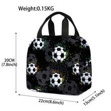 Large-Capacity Handbag, Storage Bag, Football Theme Design Handbag, Suitable For Students, Offices, Outdoor Picnics, Various Uses - Football Pattern - View 3