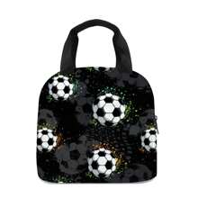 Large-Capacity Handbag, Storage Bag, Football Theme Design Handbag, Suitable For Students, Offices, Outdoor Picnics, Various Uses - Football Pattern - View 7