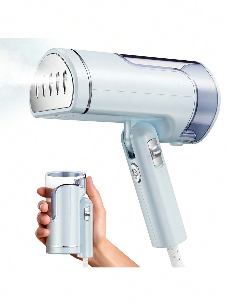 Reemix Portable Garment Steamer, 1300W Powerful Foldable Handheld Steamer, 20s Fast Heat-Up, Travel Size Fabric Steamer For Home & Travel, 120V (Aqua) - 美規A型插(110-127V) - 查看 1