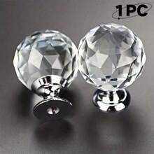 10pcs 30mm Round Crystal Glass Cabinet Knobs, Drawer Pulls Handles For Kitchen/Wardrobe Doors, Furniture Hardware - Multicolor - View 21