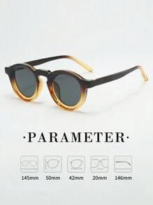 1 Pc Universal Classic Round Frame Fashion Glasses, Simple & Fashionable For Driving, Travel, Leisure, Outdoor Sports, Daily Wear For Summer Beach Vacation,Outdoor,Travel