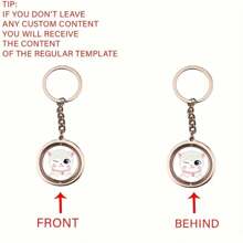 Personalized Rotating Double-Sided Round Shaped Keychain, Custom Metal Circular Keyring Gift For Friends, Family, Wife, Classmates, Teachers, Christmas - Silver - View 7