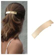 1pc Set - French Metal Oval Hair Clips, Fashionable Women Hair Clips, Non-Slip Minimalist Hair Clips, Spring Hair Clips, Suitable For Long/Short/Curly/Wavy Hair, Metal Hair Accessories, Fashion Hair Accessories, Decorative Hair Accessories Single Set (Gold/Silver), Gold Hair Accessories, School Supplies, Hair Accessories, Hairpin - Multicolor - View 10