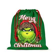 GRINCH 1 buc. Flori imprimate pe două fețe de Crăciun Pachet de pungi cadou de Anul Nou Buzunar Cadou de lenjerie; Cadou de aniversare, Pungi de hârtie kraft, Prima zi de naștere, Crăciun, Cadouri de Crăciun, Pungi pentru cadouri de Crăciun, Cutie de Crăciun mare, Hârtie de împachetat roz de Crăciun, Cutie cadou mică