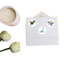 Nhãn dán hoạt hình khủng long dễ thương cho trẻ em, nhãn dán họa tiết động vật, nhãn không dính, thích hợp làm phần thưởng cho trẻ mẫu giáo - Nhiều màu - Xem 3