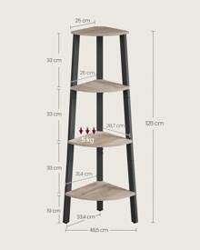 VASAGLE Corner Shelves - 灰色 - 查看 6